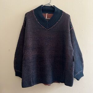 Free People Oversize V-Neck Sweater